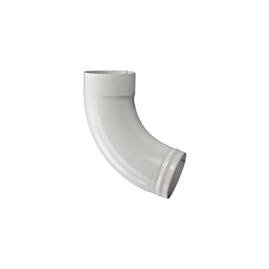 72° Downspout Beaded Ground Elbows for Painted Half-Round Gutters - 3" - Antique White