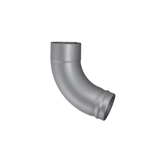 72° Downspout Beaded Ground Elbows for Painted Half-Round Gutters - 3" - Natural Gray Metallic