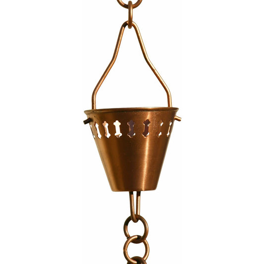 Copper Rain Chain - Shade Cup - 10'