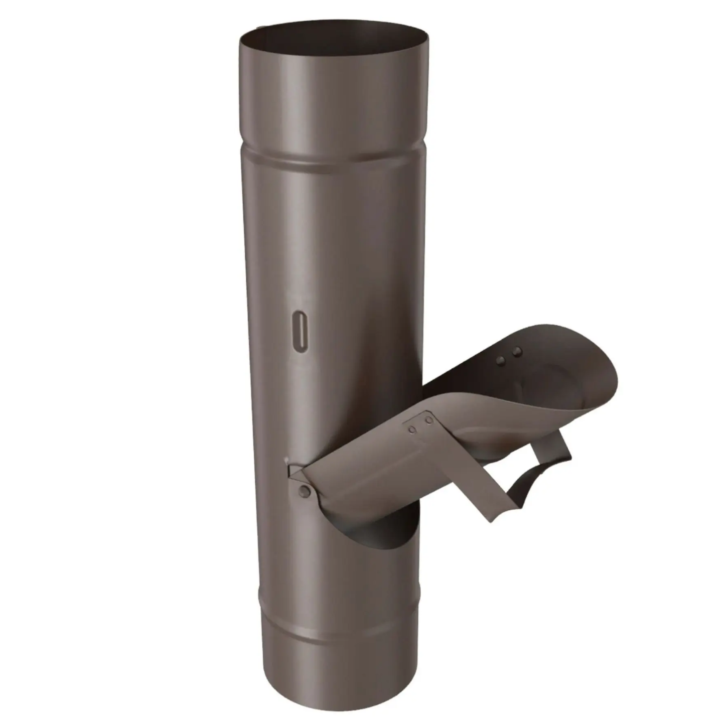Inline Downspout Cleanouts for Painted Half-Round Gutters - 5" - Dark Bronze