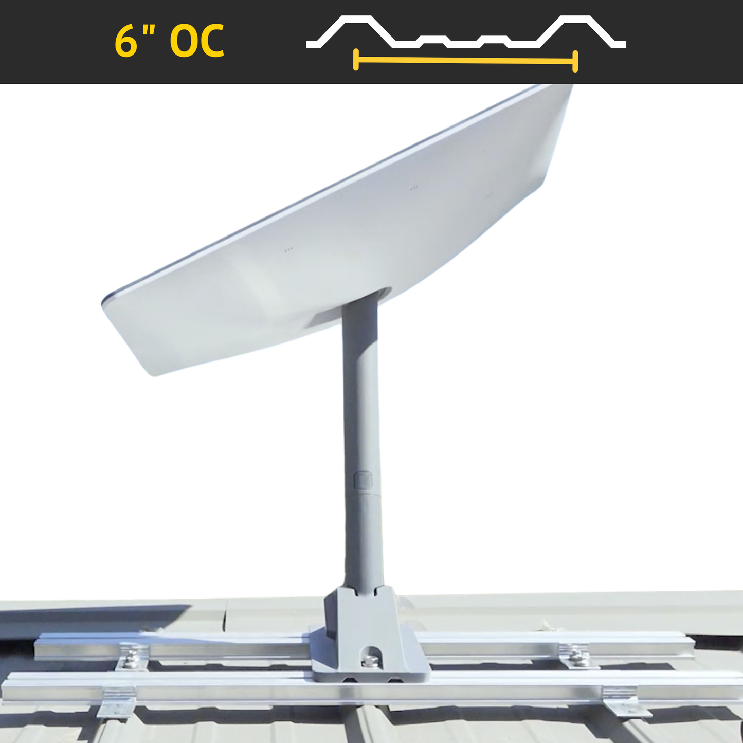 Satellite Dish Mounting Kit for BORGA Panel, 6″ Rib Spacing - S-5! Brand Metal Roof Attachment