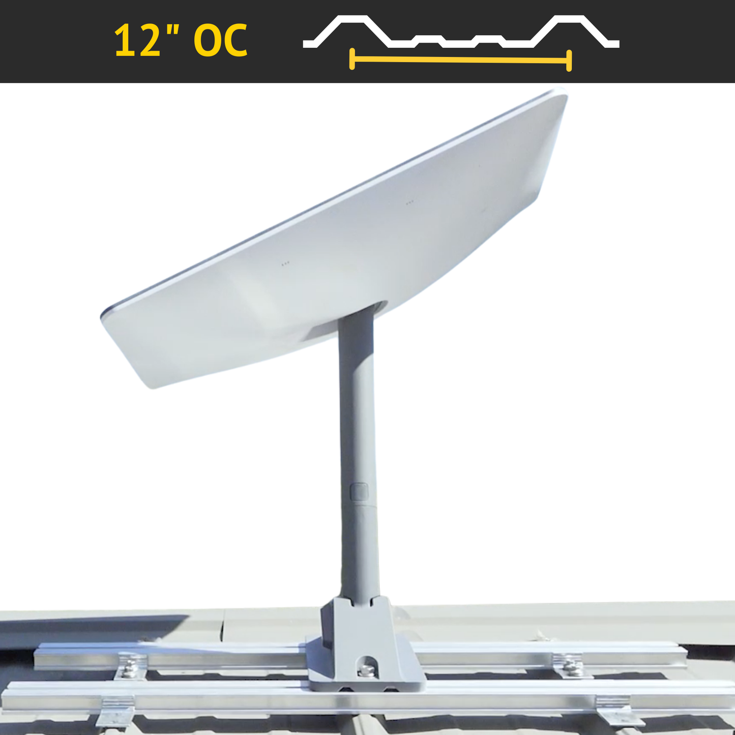Satellite Dish Mounting Kit for “R” Panel * Trapezoidal Metal Roof Panels - S-5! Brand Metal Roof Attachment