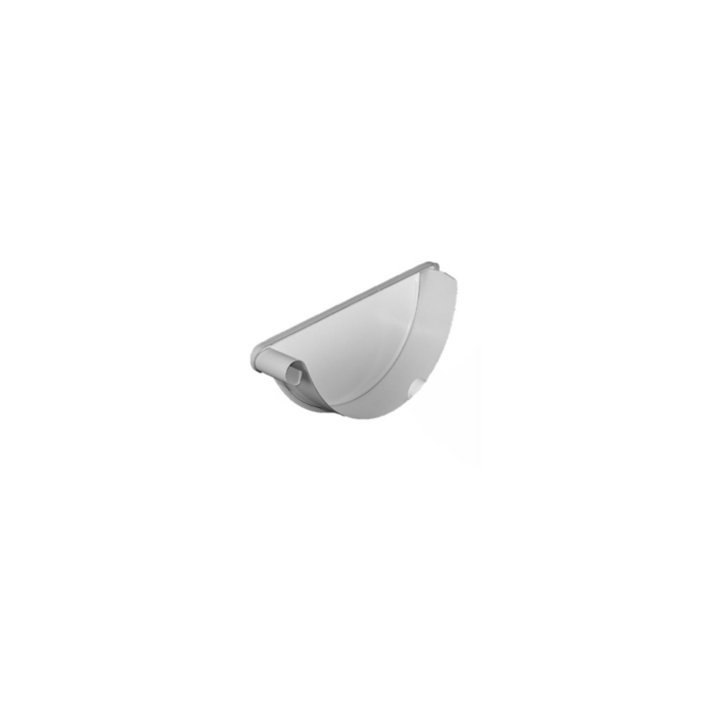 Gutter Endcaps for Painted Half-Round Gutters - 7.6" - Antique White