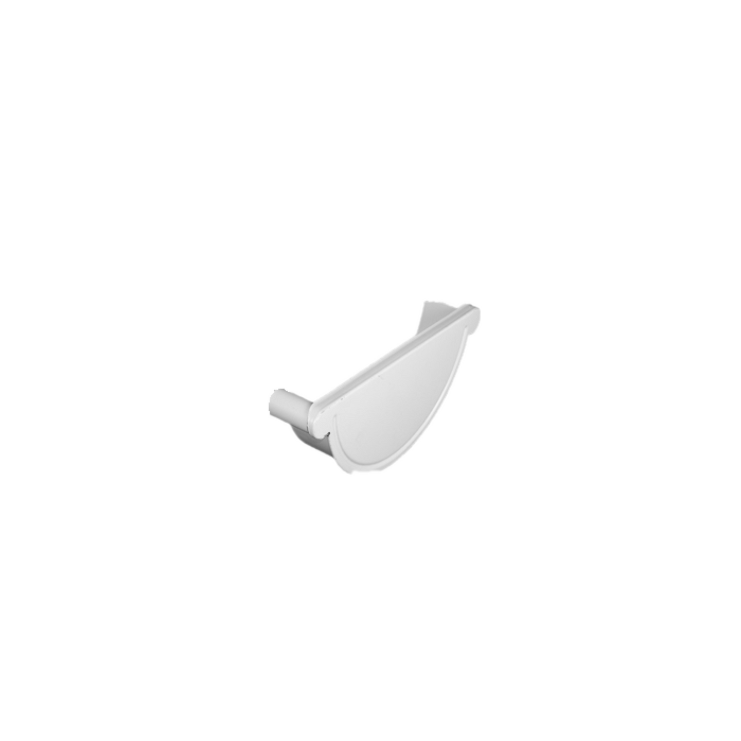 Gutter Endcaps for Painted Half-Round Gutters - 7.6" - Antique White