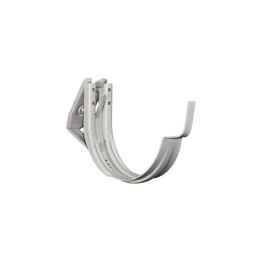Adjustable Fascia Mount Gutter Hangers for Painted Half-Round Gutters - 6" - Antique White