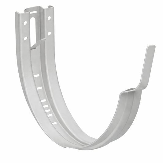 Adjustable Fascia Mount Gutter Hangers for Painted Half-Round Gutters - 5" - Antique White