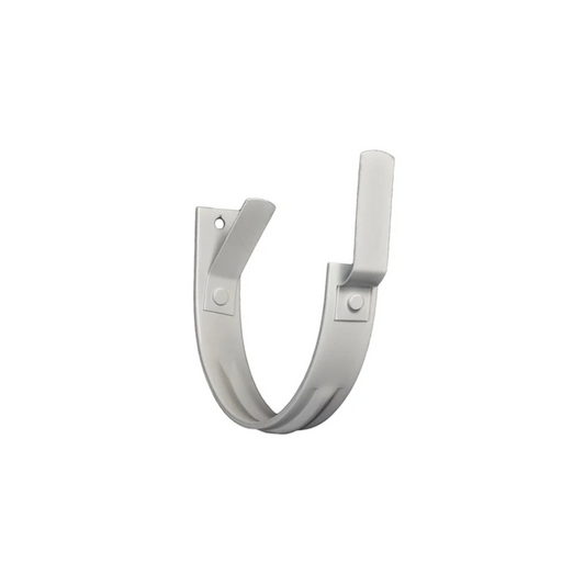 Heavy Duty Fascia Mount Gutter Hangers for Painted Half-Round Gutters - 7.6" - Antique White