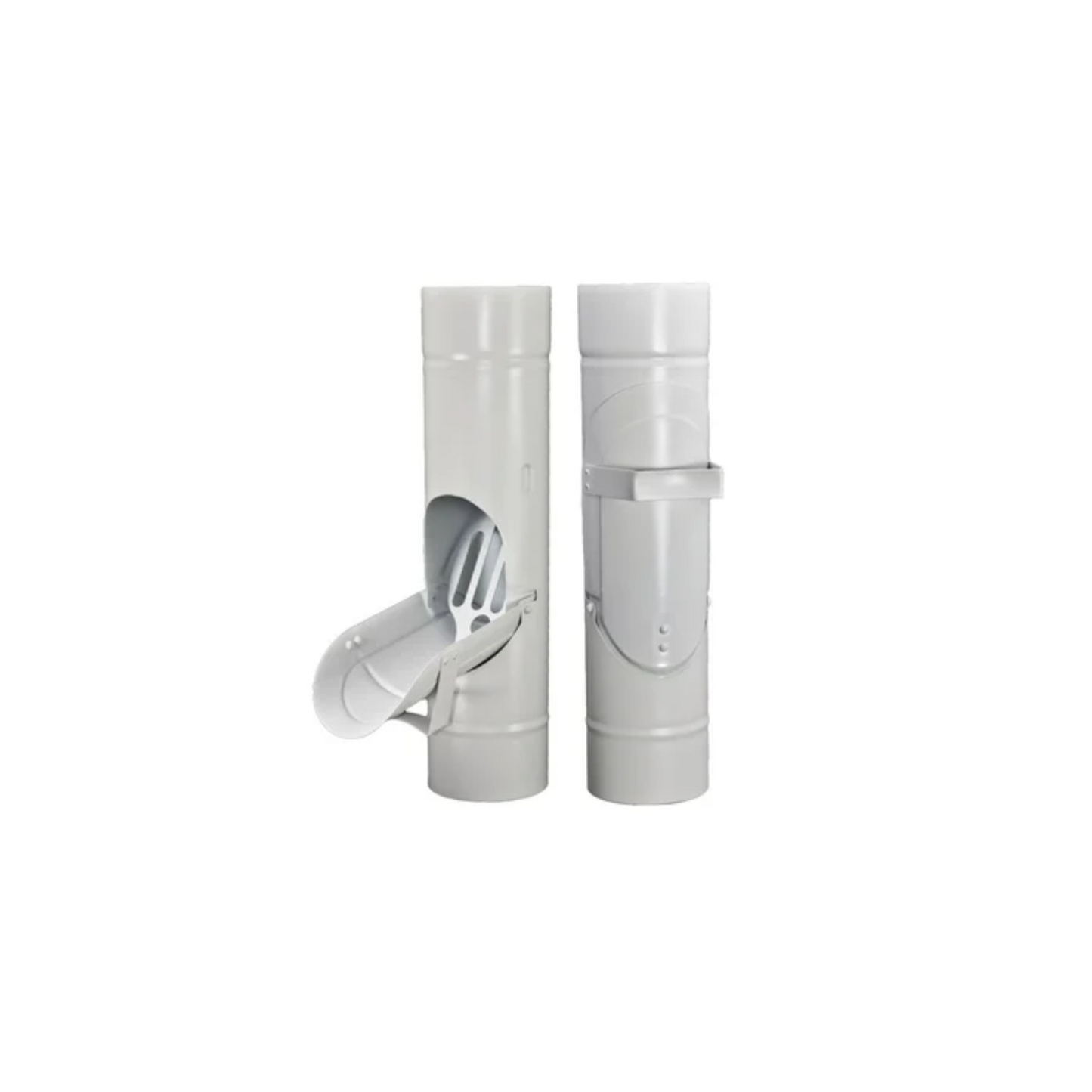 Inline Downspout Cleanouts for Painted Half-Round Gutters - 3" - Antique White