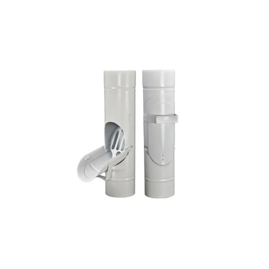 Inline Downspout Cleanouts for Painted Half-Round Gutters - 5" - Antique White