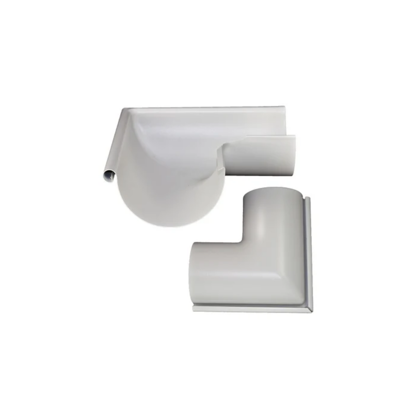 Outside Corner Miters for Painted Half-Round Gutters - 7.6" - Antique White