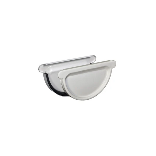 Universal Gutter Endcaps for Painted Half-Round Gutters - 6" - Antique White