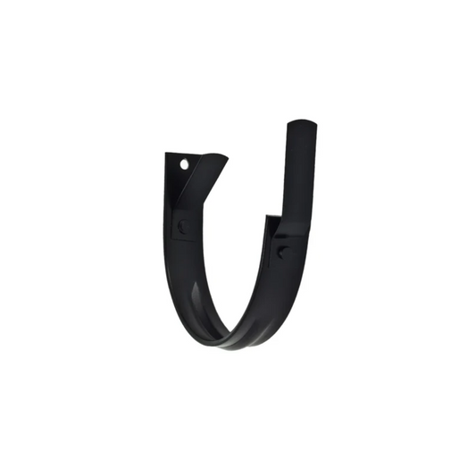 Heavy Duty Fascia Mount Gutter Hangers for Painted Half-Round Gutters - 7.6" - Black