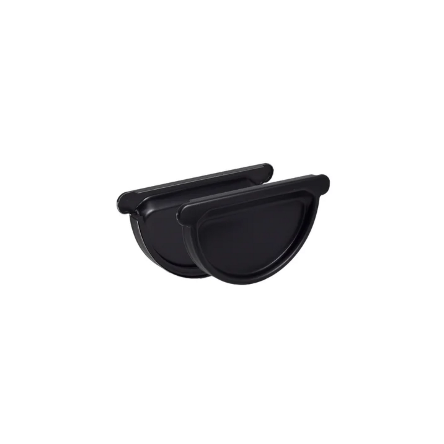 Universal Gutter Endcaps for Painted Half-Round Gutters - 5" - Black