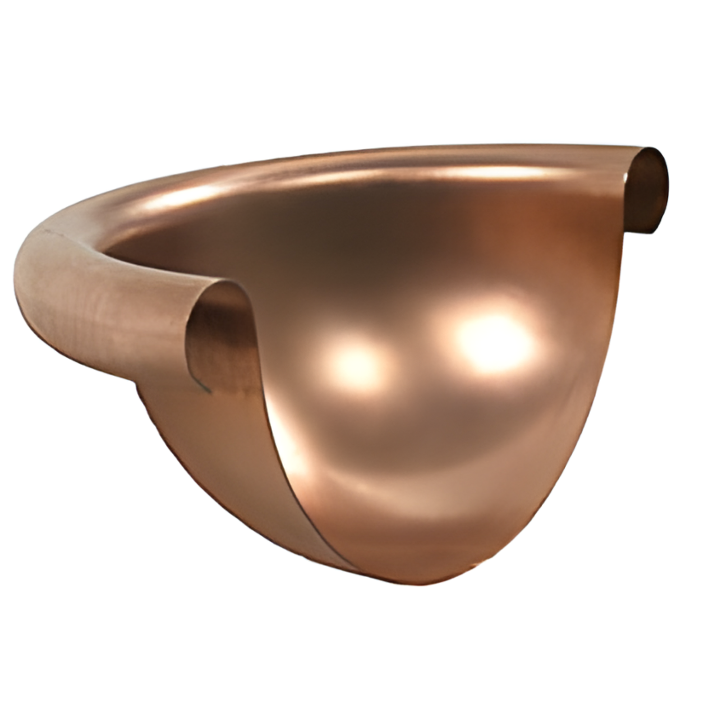 Spherical Gutter Endcaps for Copper Half-Round Gutters - 6"