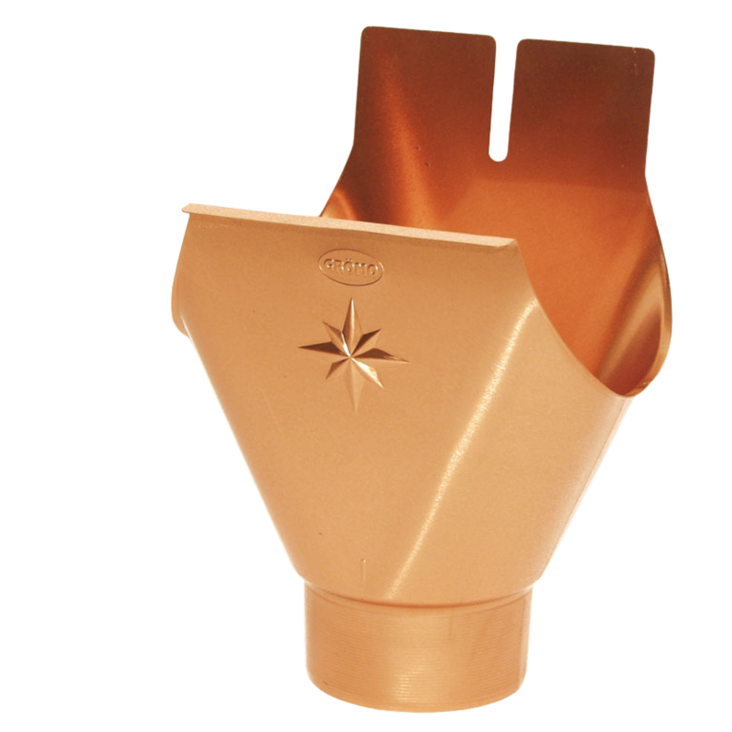 Downspout Star Drop Outlets for Copper Half-Round Gutters - 5" to 3"