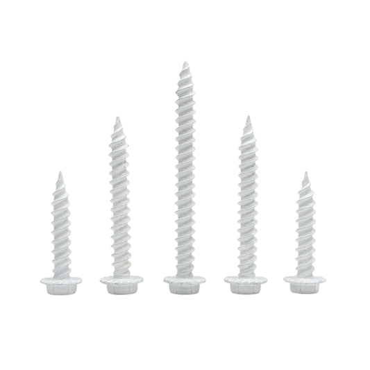 Daggerz #10 x 4" Self-Piercing Screw - Hex Washer Head, White Dagger-Guard™ (1,000 Pack)