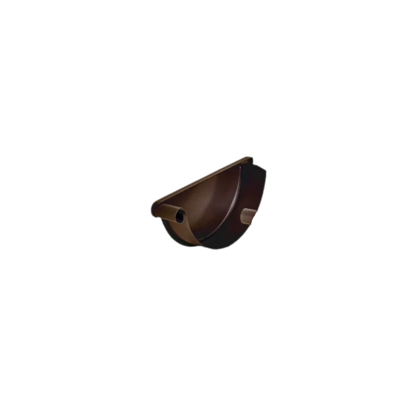 Gutter Endcaps for Painted Half-Round Gutters - 7.6" - Dark Bronze