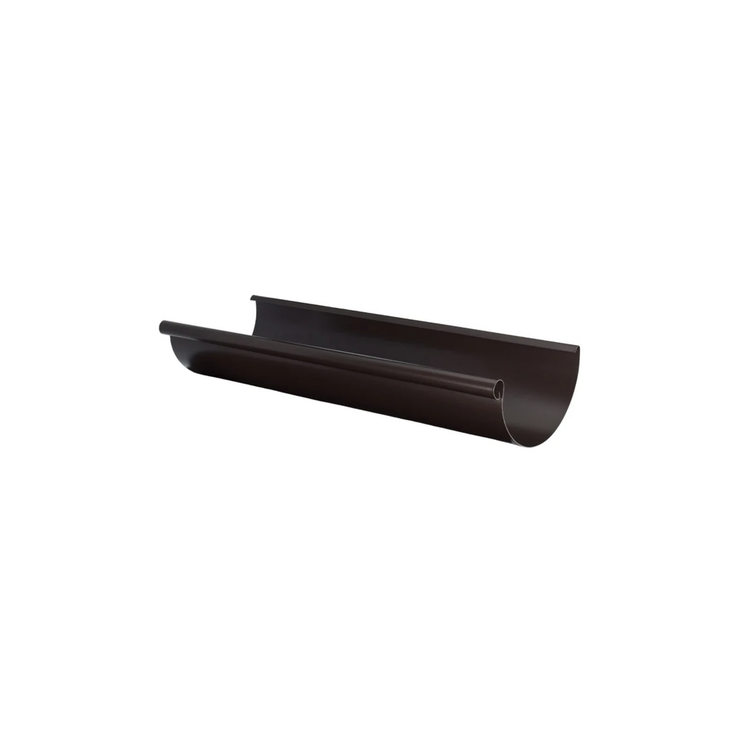 Half-Round Gutters for Painted Steel by Zambelli - 7.6" x 18'0" - Dark Bronze