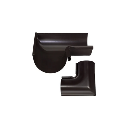 Inside Corner Miters for Painted Half-Round Gutters - 7.6" - Dark Bronze