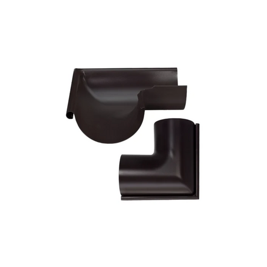 Outside Corner Miters for Painted Half-Round Gutters - 7.6" - Dark Bronze