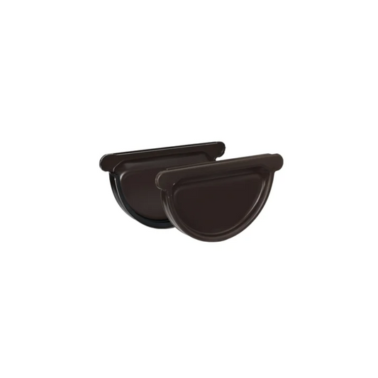 Universal Gutter Endcaps for Painted Half-Round Gutters - 6" - Dark Bronze