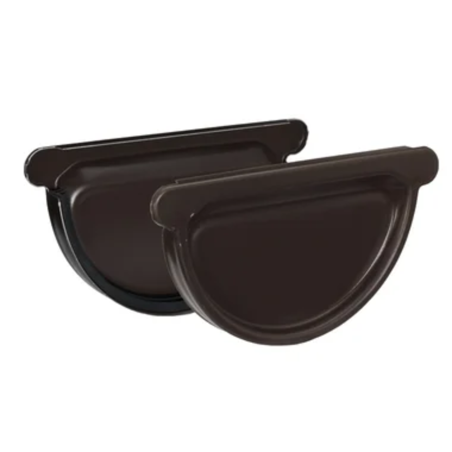 Universal Gutter Endcaps for Painted Half-Round Gutters - 6" - Dark Bronze