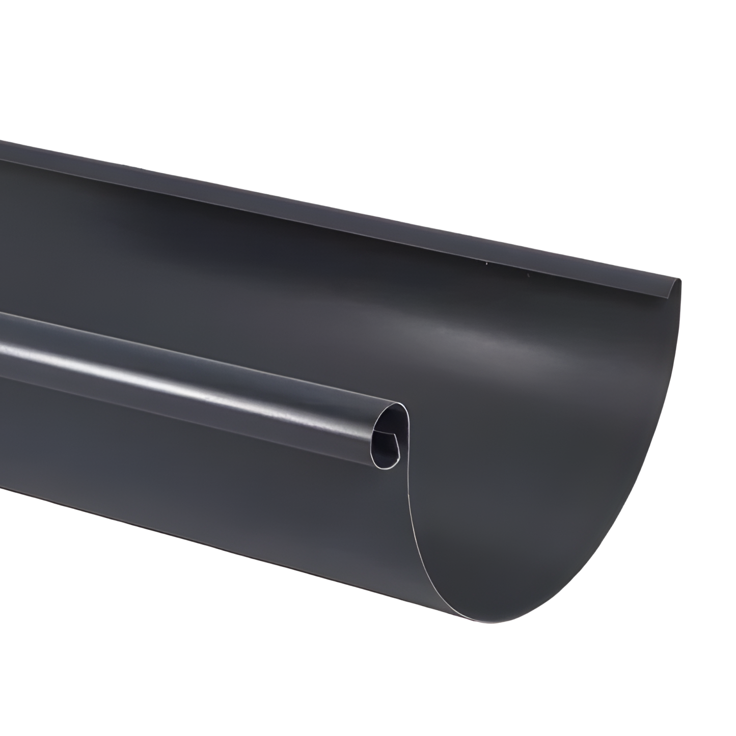 Half-Round Gutters for Painted Steel by Zambelli - 5" x 18'0" - Dark Charcoal