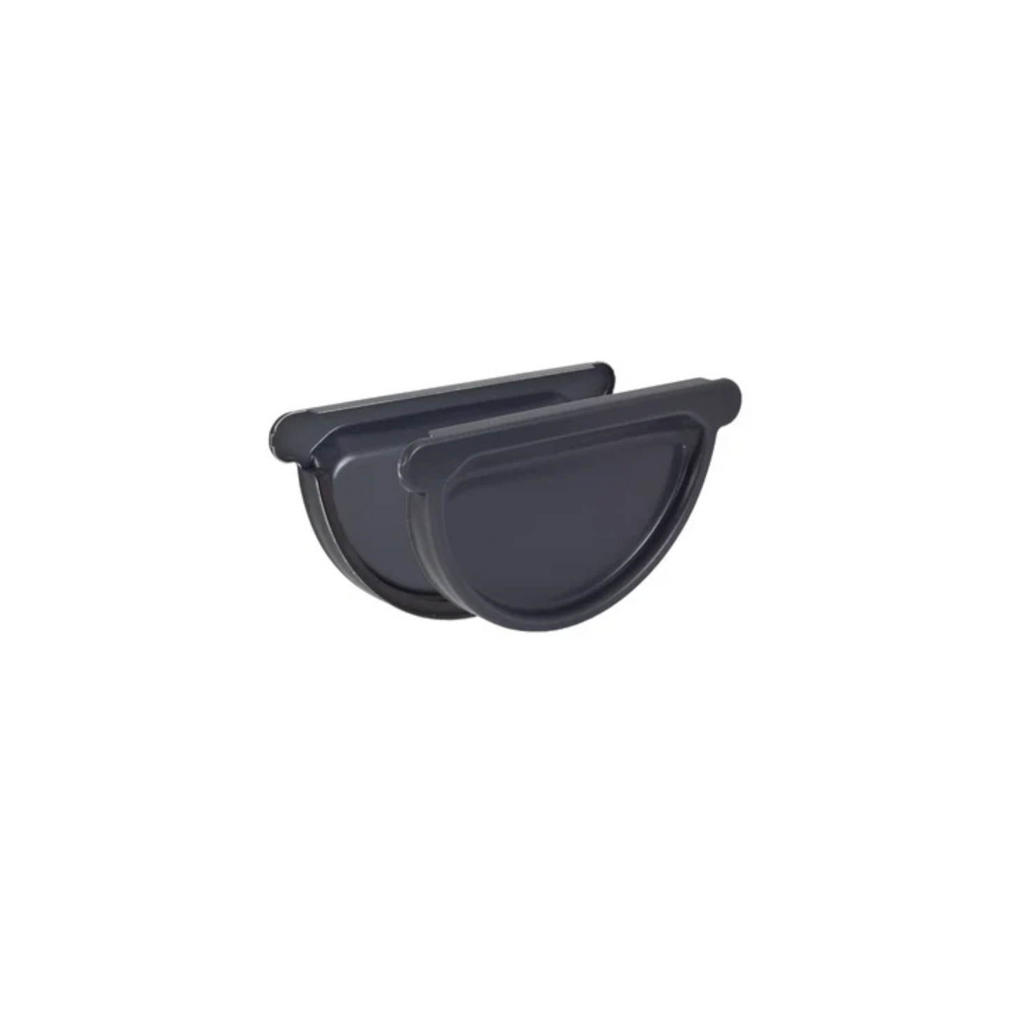 Universal Gutter Endcaps for Painted Half-Round Gutters - 6" - Dark Charcoal