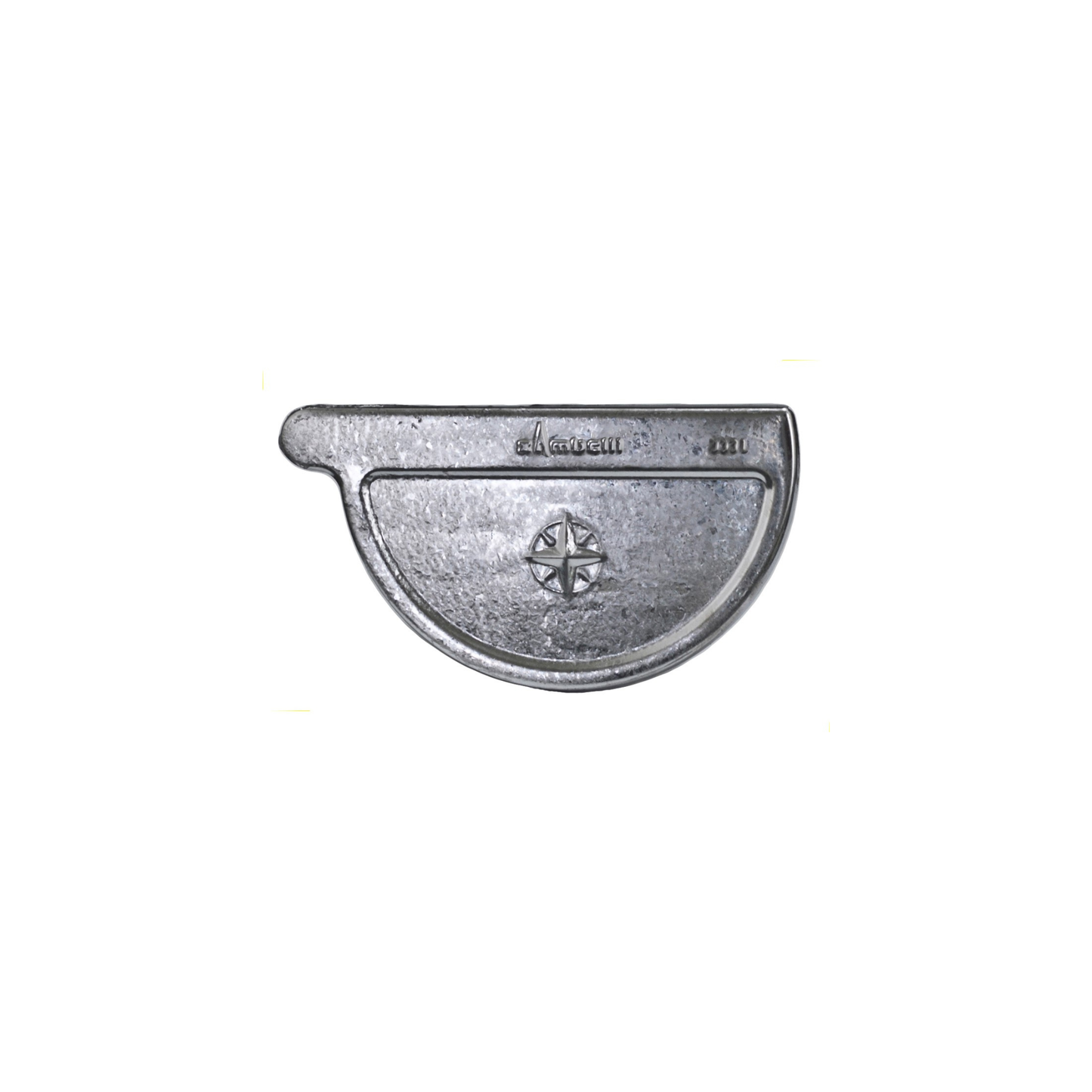 Right Hand Gutter Endcaps for Lead-Coated Copper Half-Round Gutters - 6"