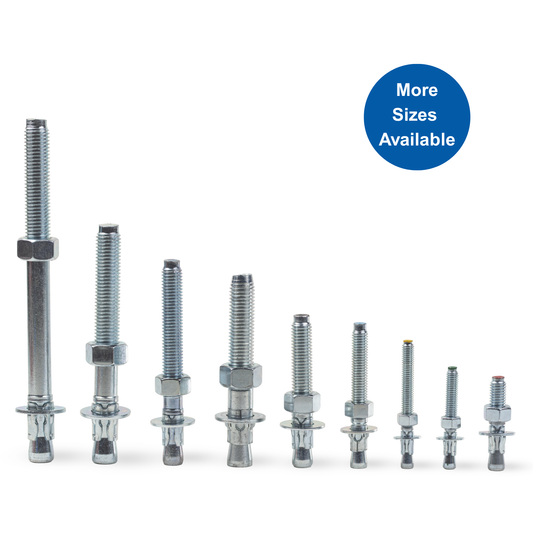 Concrete Wedge Anchor – 3/4" x 10" (10 Pack)