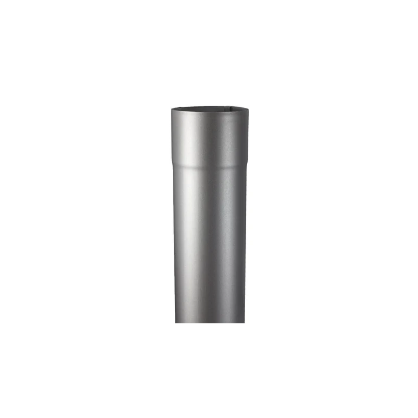 Round Downspouts for Painted Half-Round Gutters - 4" x 10' - Natural Gray Metallic