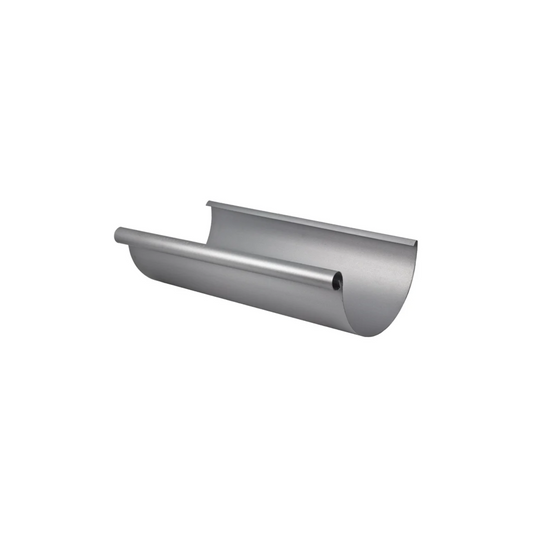 Half-Round Gutters for Painted Steel by Zambelli - 6" x 10'0" - Natural Gray Metallic