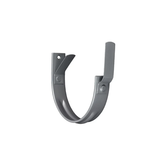 Heavy Duty Fascia Mount Gutter Hangers for Painted Half-Round Gutters - 6" - Natural Gray Metallic