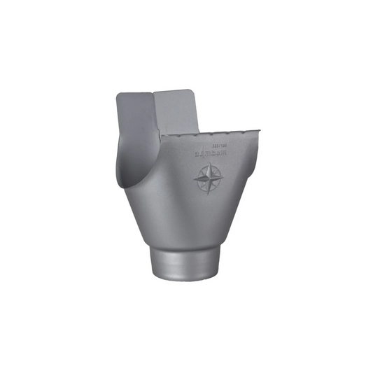 Downspout Star Drop Outlets for Painted Half-Round Gutters - 6” to 3" - Natural Gray Metallic