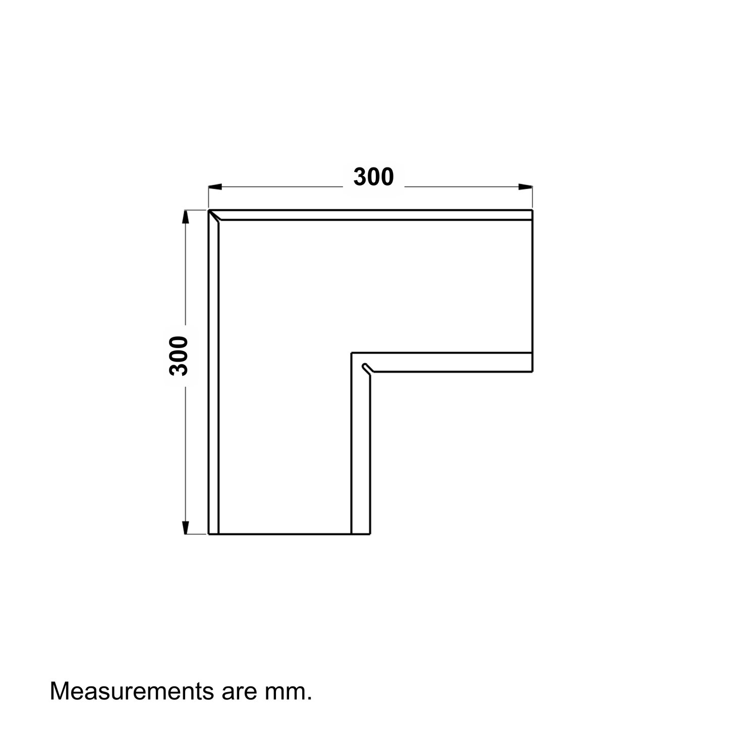 Nordic Steel 90° Inside Gutter Miter – 6" – Silver Metallic
