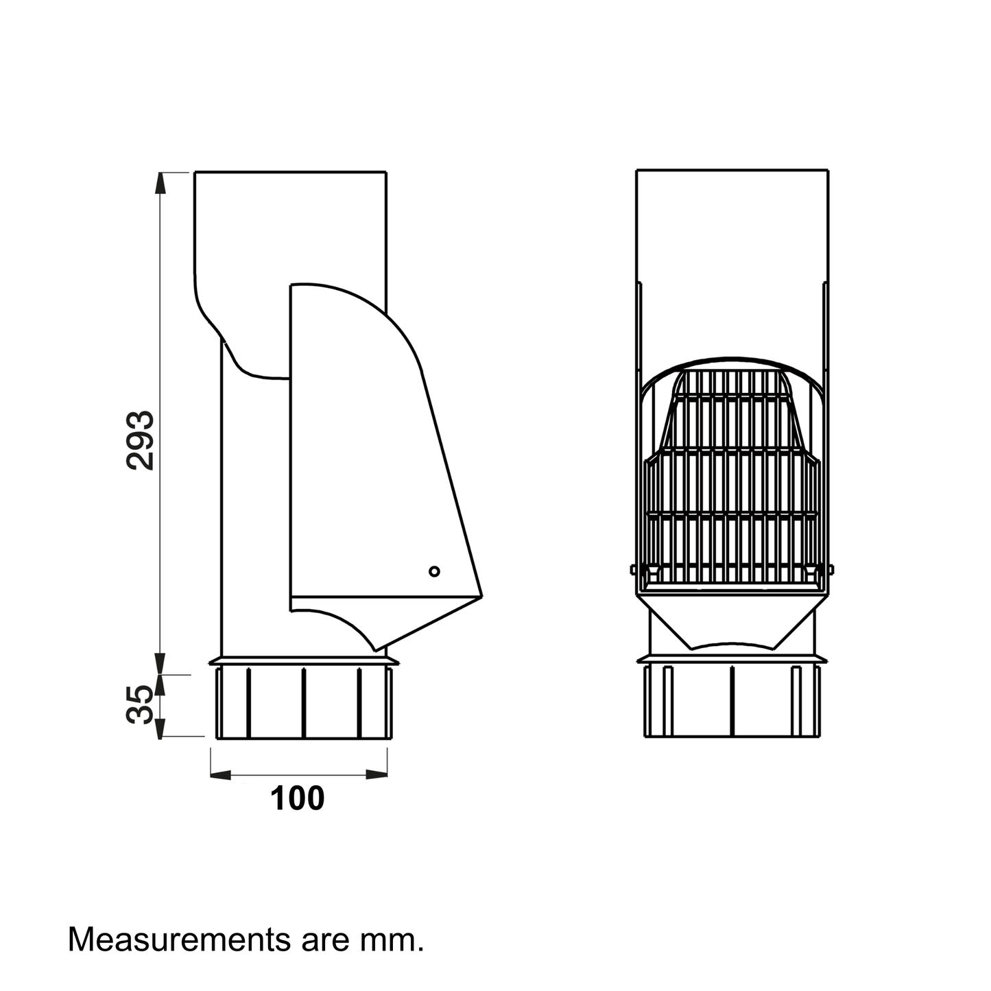 Nordic Steel Inline Downspout Cleanout Chute – 4" – Silver Metallic
