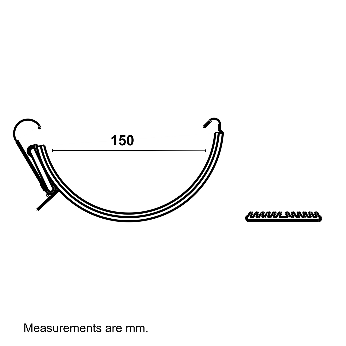 Nordic Steel Gutter Connector with EPDM Seal – 6" – Black