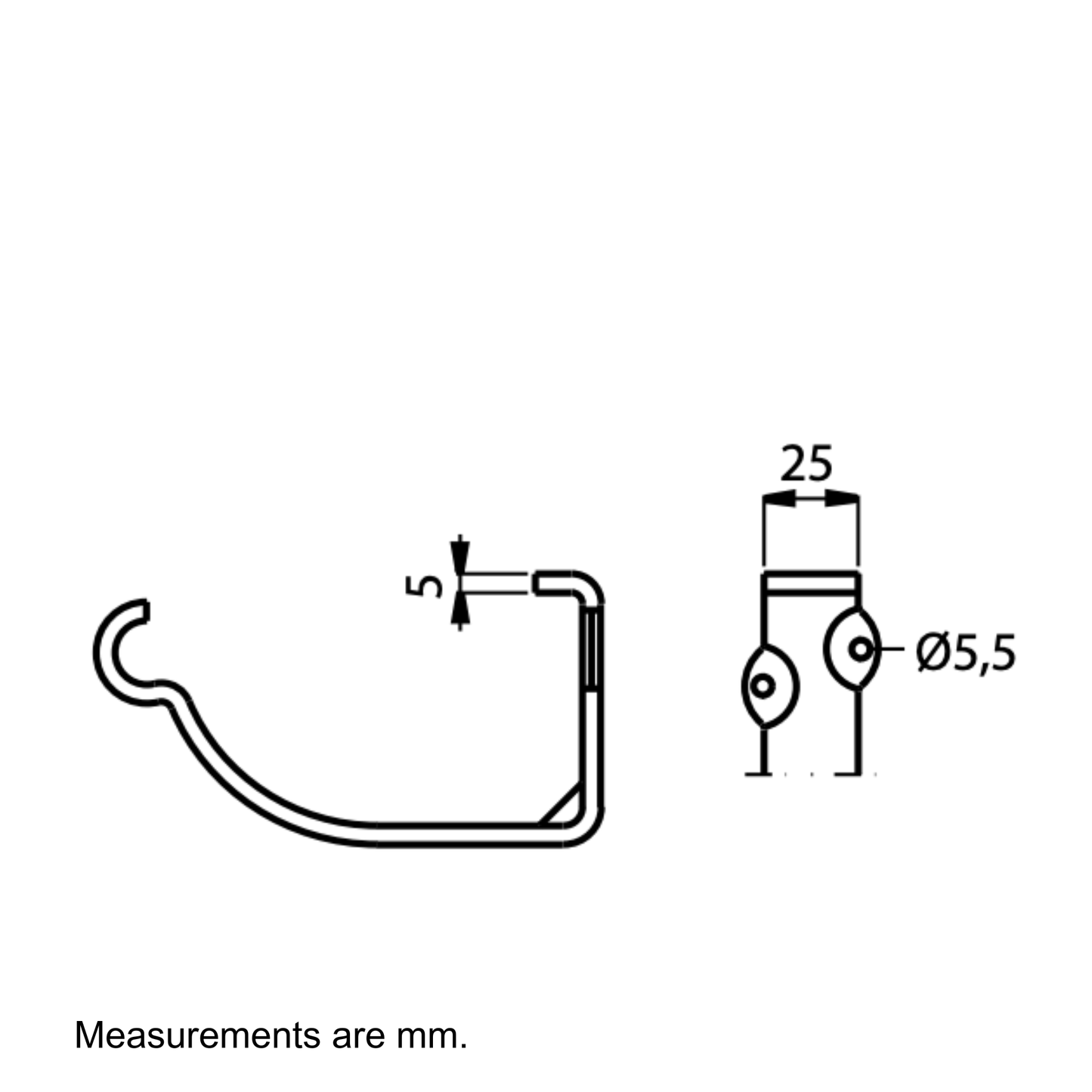 Nordic Steel Self-Locking Gutter Fascia Hanger – 6" – Black