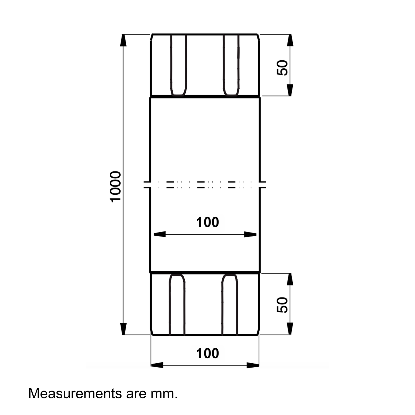 Nordic Steel Downspout Bridge Pipe – 4" – Black