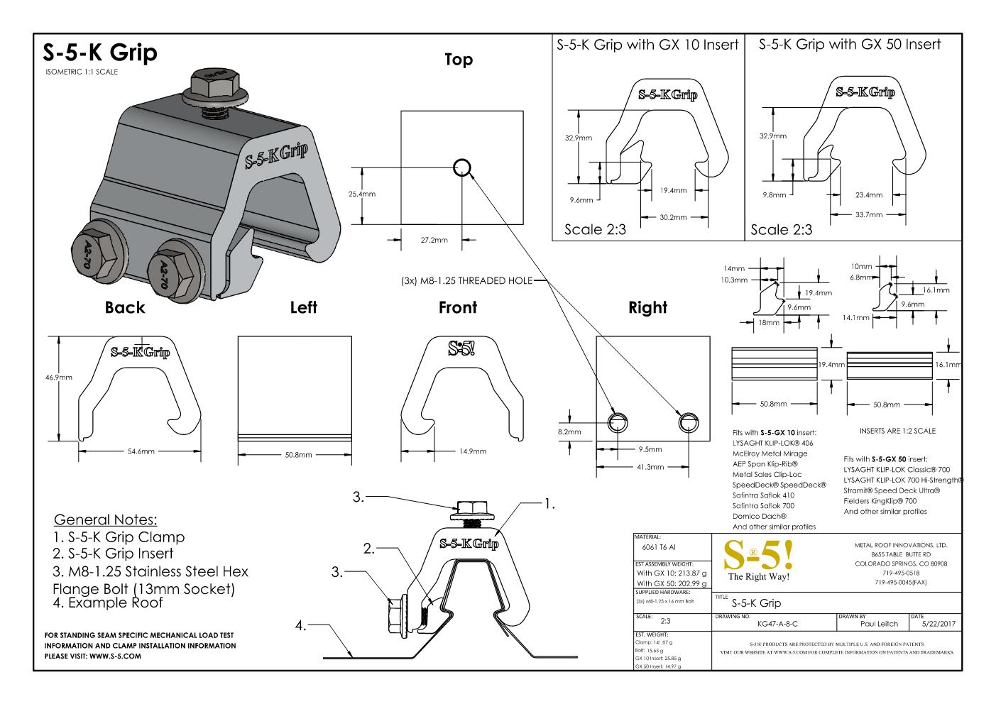 S-5-K Grip Seam Clamp