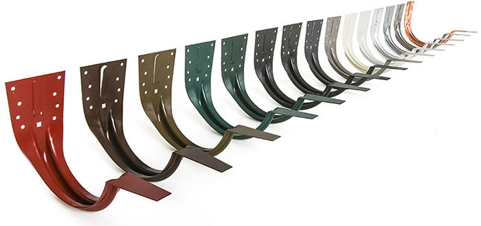 6" Stamped Painted Steel Half-Round Gutter Hangers (40pc Box)