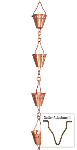 Rain Chain Shade Cup Copper Clad Stainless Steel