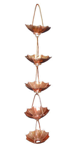 Rain Chain Umbrella Copper