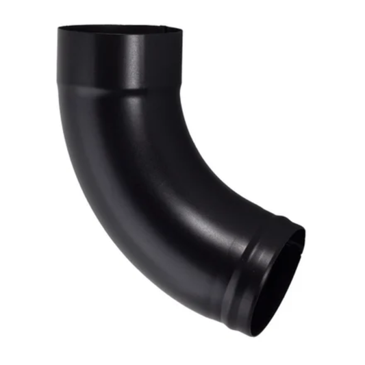 72° Downspout Beaded Ground Elbows for Painted Half-Round Gutters - 3" - Black