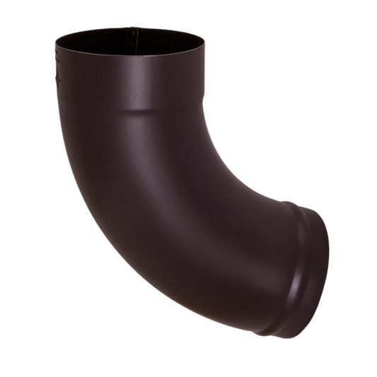 72° Downspout Beaded Ground Elbows for Painted Half-Round Gutters - 4” - Dark Bronze