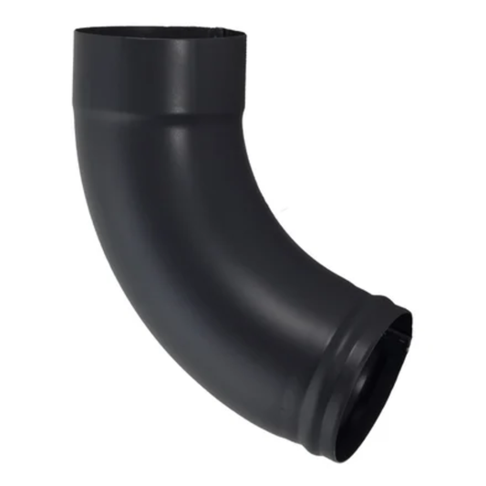72° Downspout Beaded Ground Elbows for Painted Half-Round Gutters - 4” - Dark Charcoal