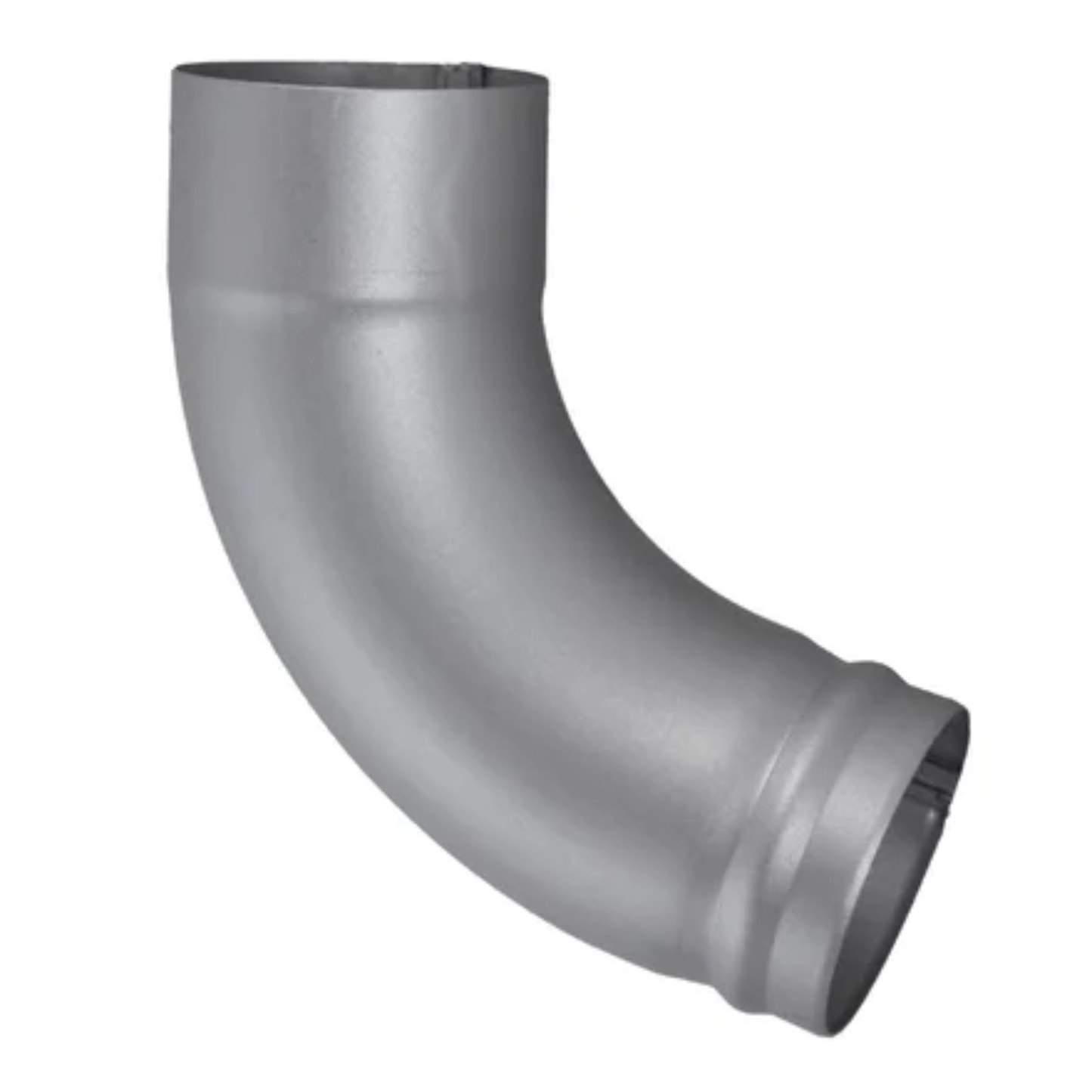 72° Downspout Beaded Ground Elbows for Painted Half-Round Gutters - 4” - Natural Gray Metallic