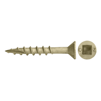 Daggerz ACQ Dagger #8 x 2" Exterior Wood Screw - Square Flat Head, Ultra-Guard™ (3,500 Pack)