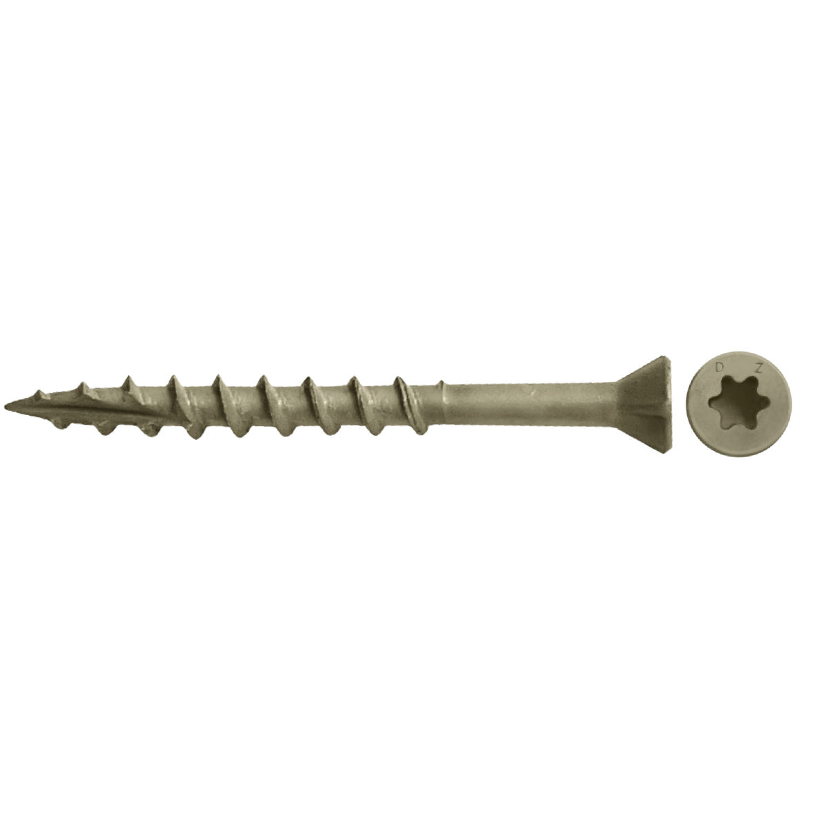 Daggerz ACQ Dagger #8 x 3" Exterior Wood Screw - Star Trim Head, Tan Ultra-Guard™ (2,000 Pack)