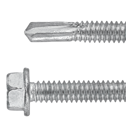SFS BMSD5-S3-14 Bi-Metal Self-Drilling Screw - 1/4" x 4" Hex Washer Head (250 Pack)